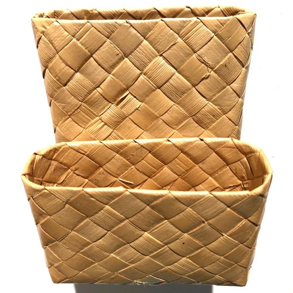 Lauhala Basket Gift Box hand woven palm leaf Hawaiian Hawaii keepsake storage